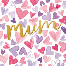 The Proper Mail Company Lovely Mum Watercolour Hearts Blank Greetings Card
