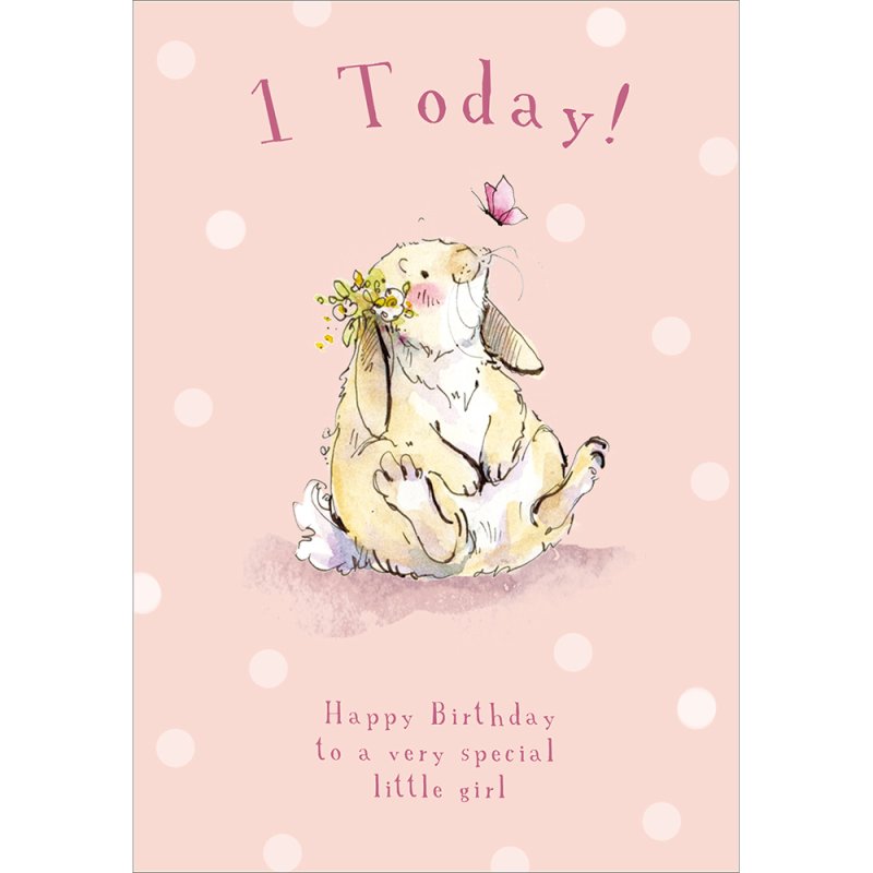 Special Girl Bunny 1st Birthday Card