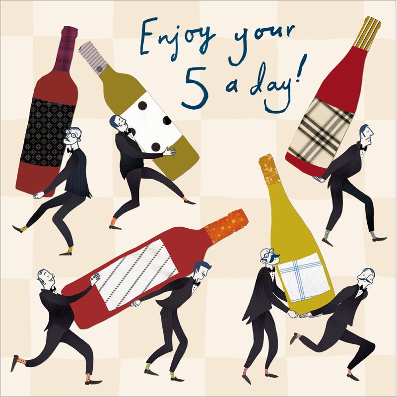 A Corking Birthday Five a Day Wine Funny Birthday Card
