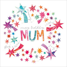 Star Mum Shooting Stars Embossed Birthday Card