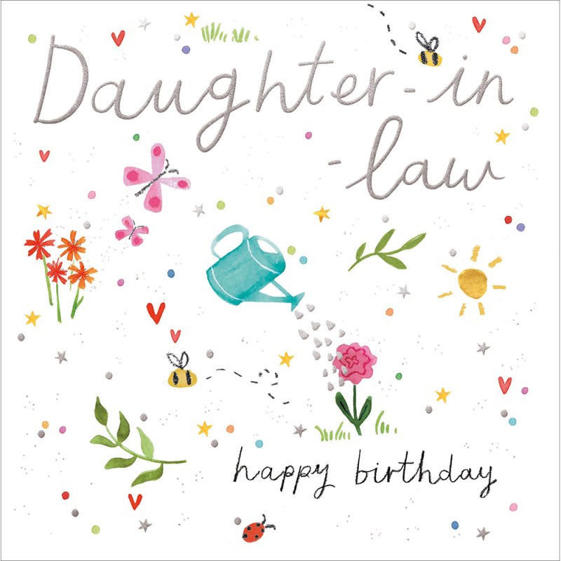 Dearest Daughter-in-Law Watering Can Birthday Card