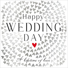 The Proper Mail Company Silver Hearts Happy Wedding Day Card