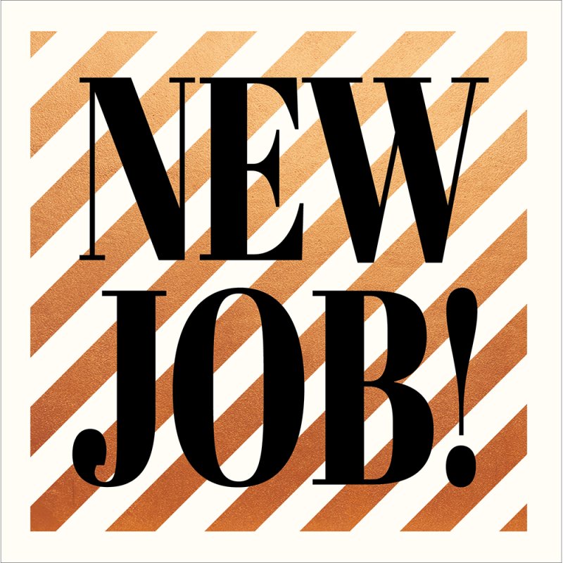 Copper Stripes Bold Lettering New Job Card