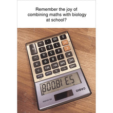 Way Back When Calculator Maths and Biology Funny Blank Card