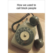 Call Block Rotary Phone Funny Blank Greetings Card