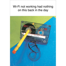 WiFi Not Working Cassette and Pencil Funny Blank Card