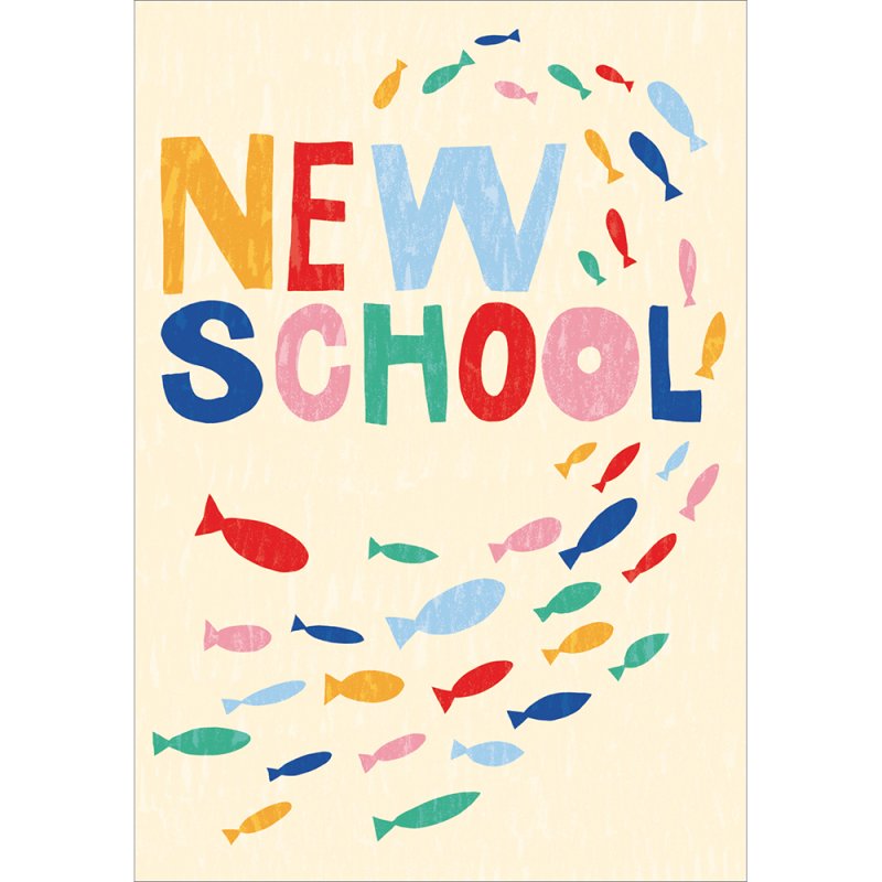 Shoal of Fish New School Good Luck Card