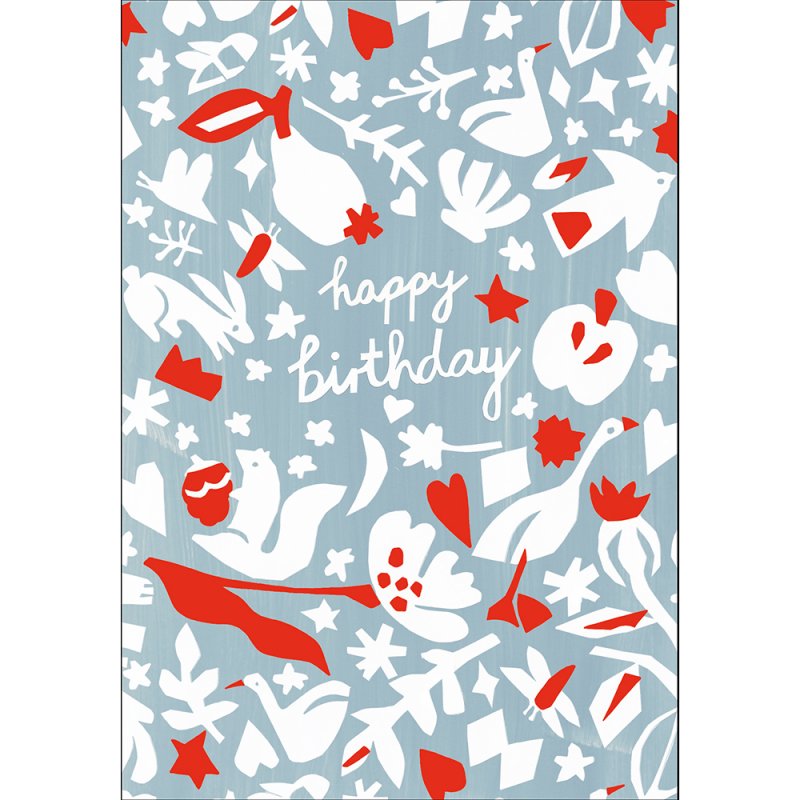 National Trust Papir Flora and Fauna Happy Birthday Card