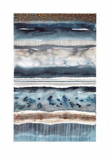 Blue Watercolour Strata by Essoldo – A4 Art Print