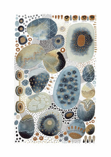 Mint and Navy Abstract by Essoldo – A4 Art Print