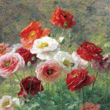 Cluster of Poppies, 1884 by Louis Marie Lemaire – 12-inch Square Art Print