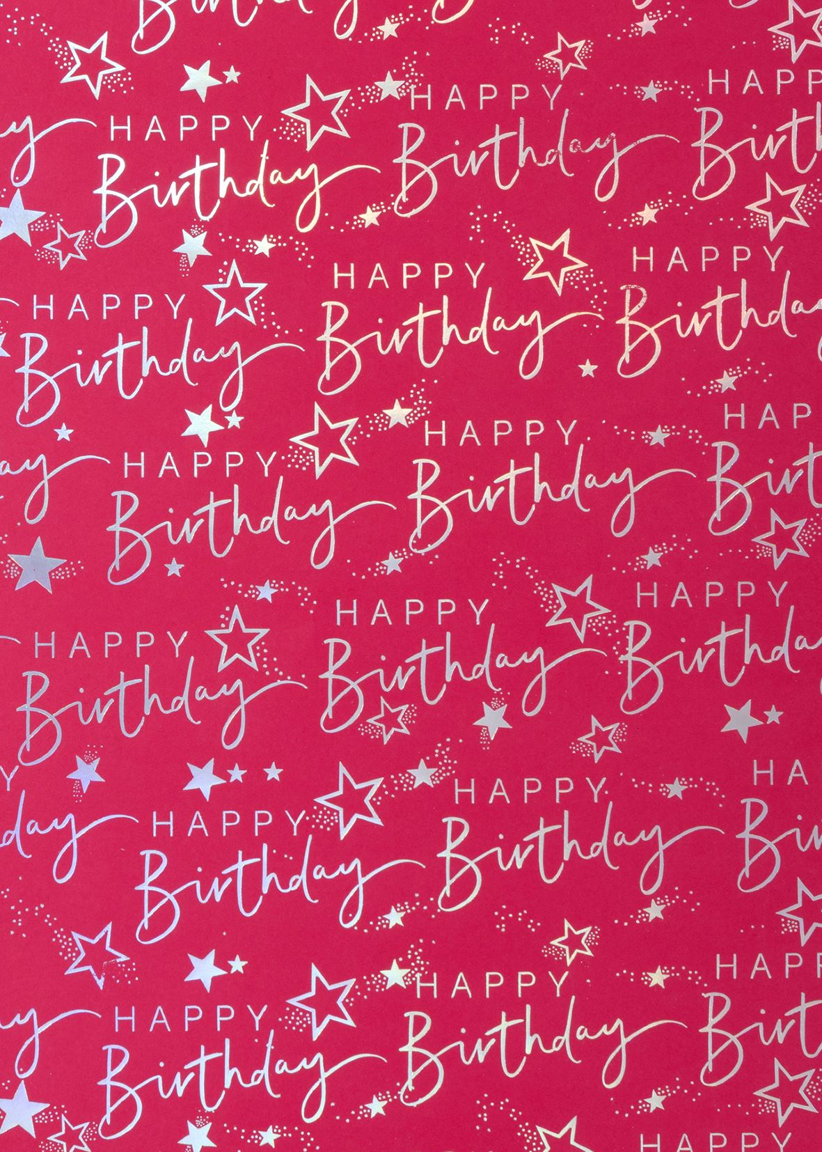 Happy Birthday Script Pink Wrapping Paper Sheet
