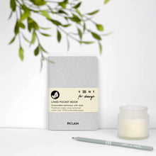 VENT RECLAIM A6 Pocket Notebook, Reclaimed Cotton Cover – White