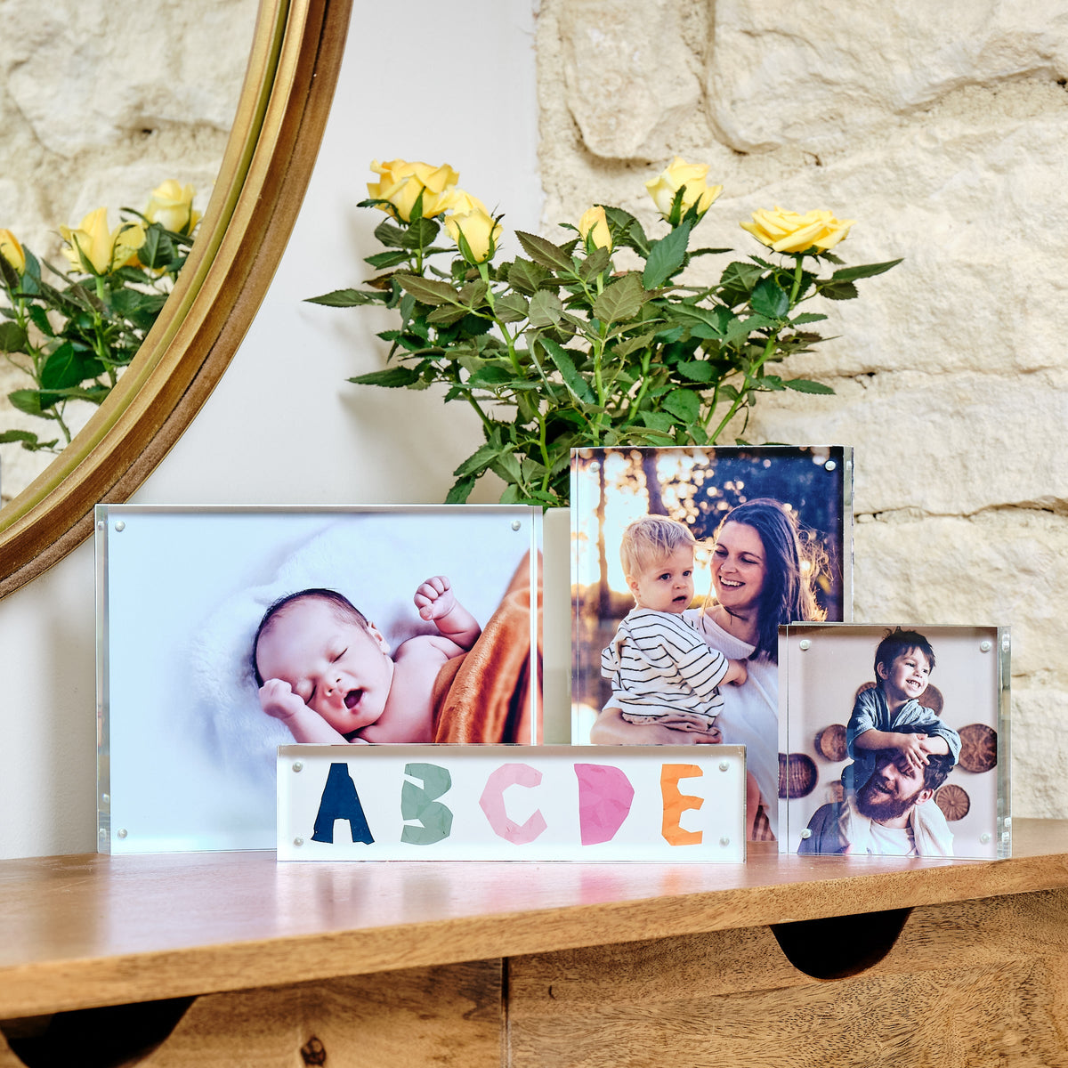 Kenro Acrylic Photo Blocks in a home setting