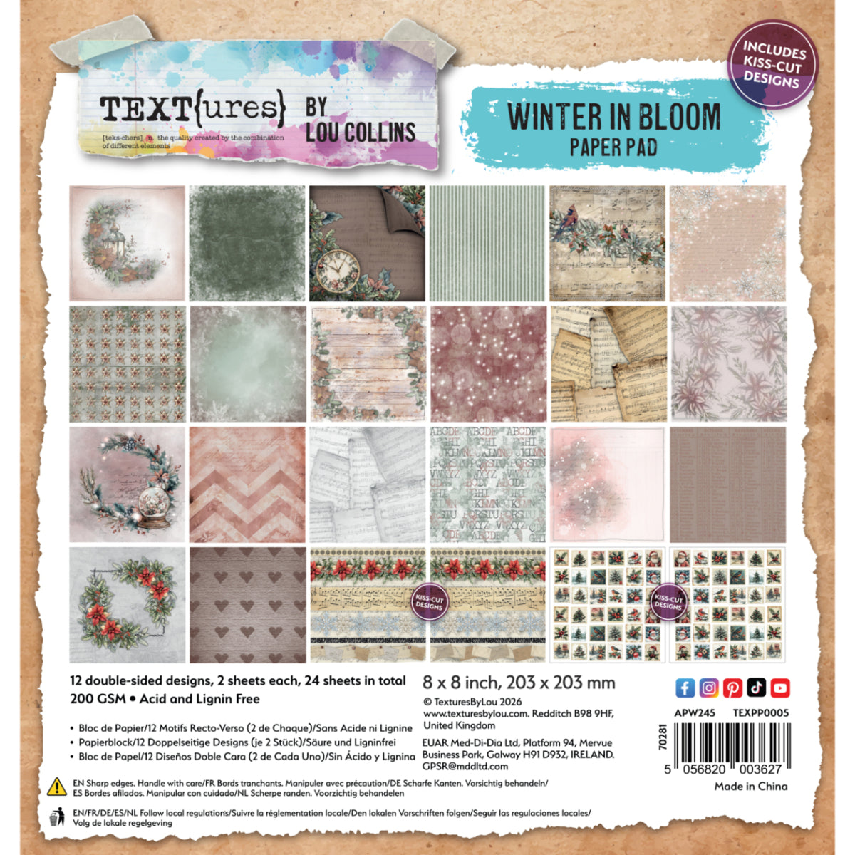 TEXT{ures} Winter in Bloom 8in x 8in Paper Pad