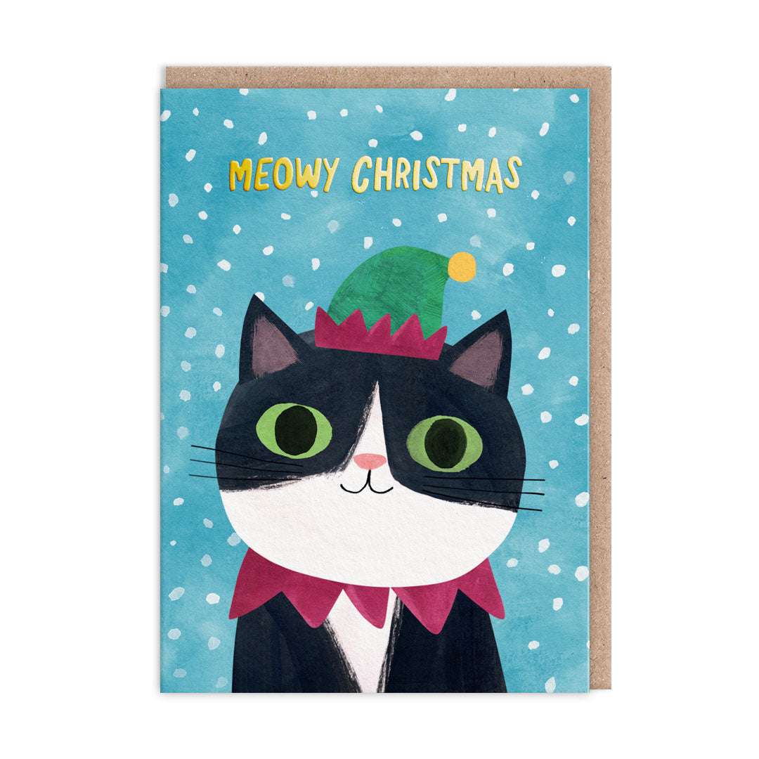 Elf Hat Kitty Greeting Card (12900)