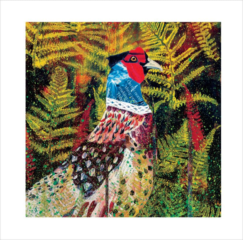 Pheasant in Bracken Card by Adam James Severn
