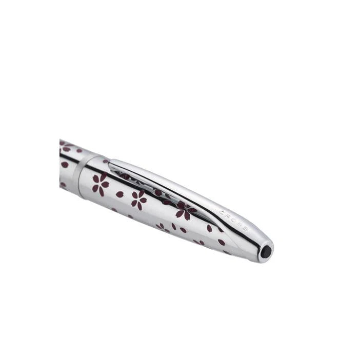 Cross ATX Cherry Blossom Polished Chrome with Polished Chrome Appointments Ballpoint Pen
