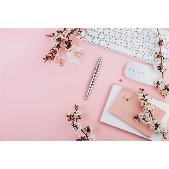 Cross ATX Cherry Blossom Polished Chrome with Polished Chrome Appointments Rollerball Pen