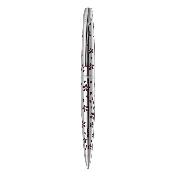 Cross ATX Cherry Blossom Polished Chrome with Polished Chrome Appointments Ballpoint Pen