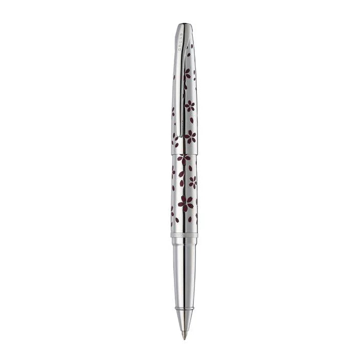 Cross ATX Cherry Blossom Polished Chrome with Polished Chrome Appointments Rollerball Pen