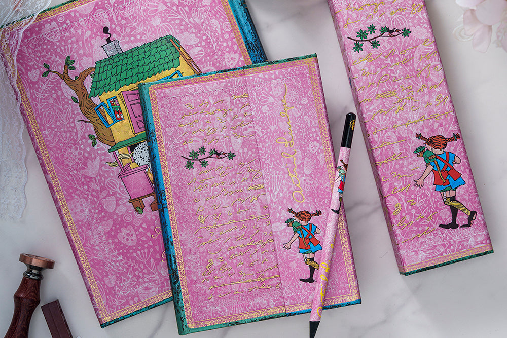 Paperblanks Astrid Lindgren, Pippi Longstocking Pencils – Pack of 4 – design detail