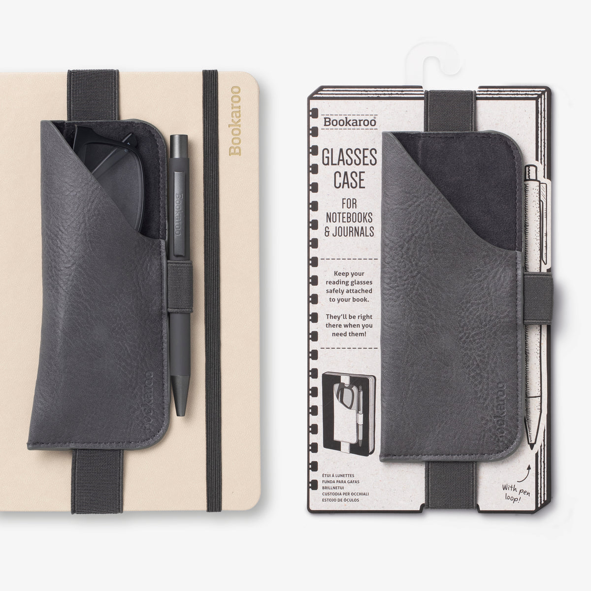 Bookaroo Glasses Case - Charcoal
