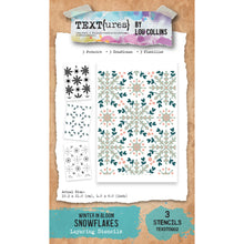 TEXT{ures} Winter in Bloom Snowflakes 4in x 6in Layering Stencil Set
