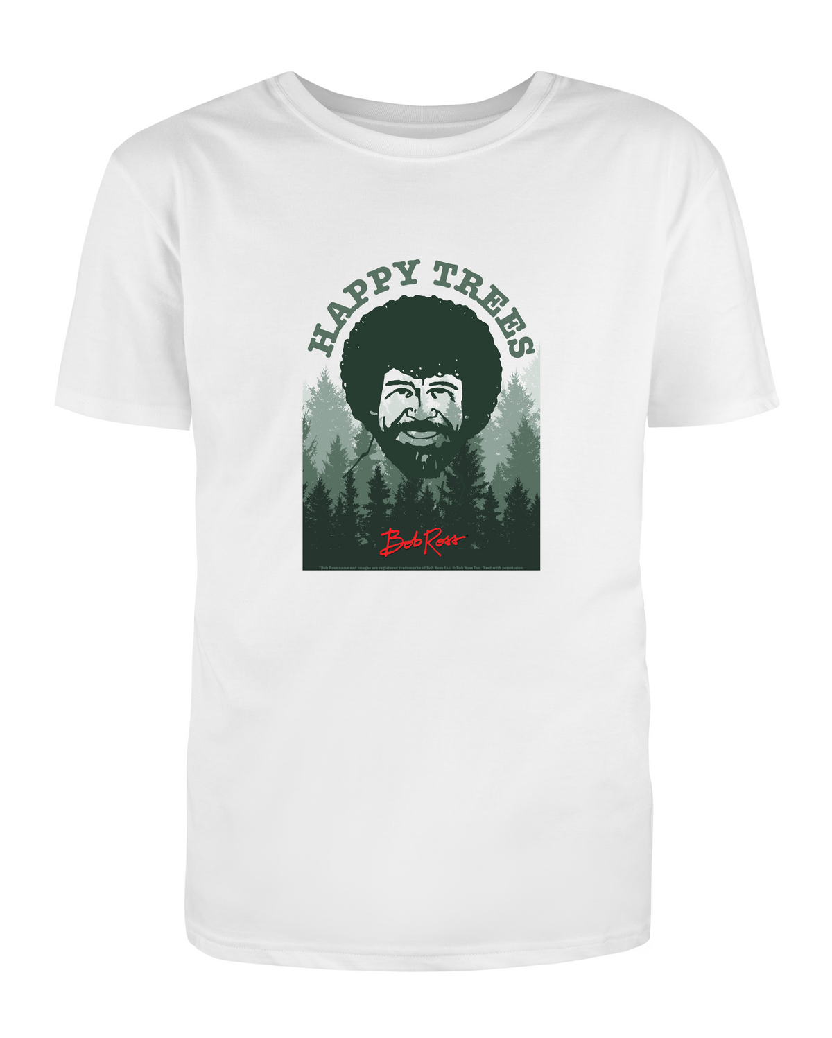 Bob Ross T-Shirt White – Happy Trees, Size M