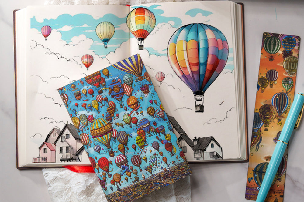 Paperblanks 2027 Balloon Festival Midi Softback Flexi Diary – Day-per-Page – design detail