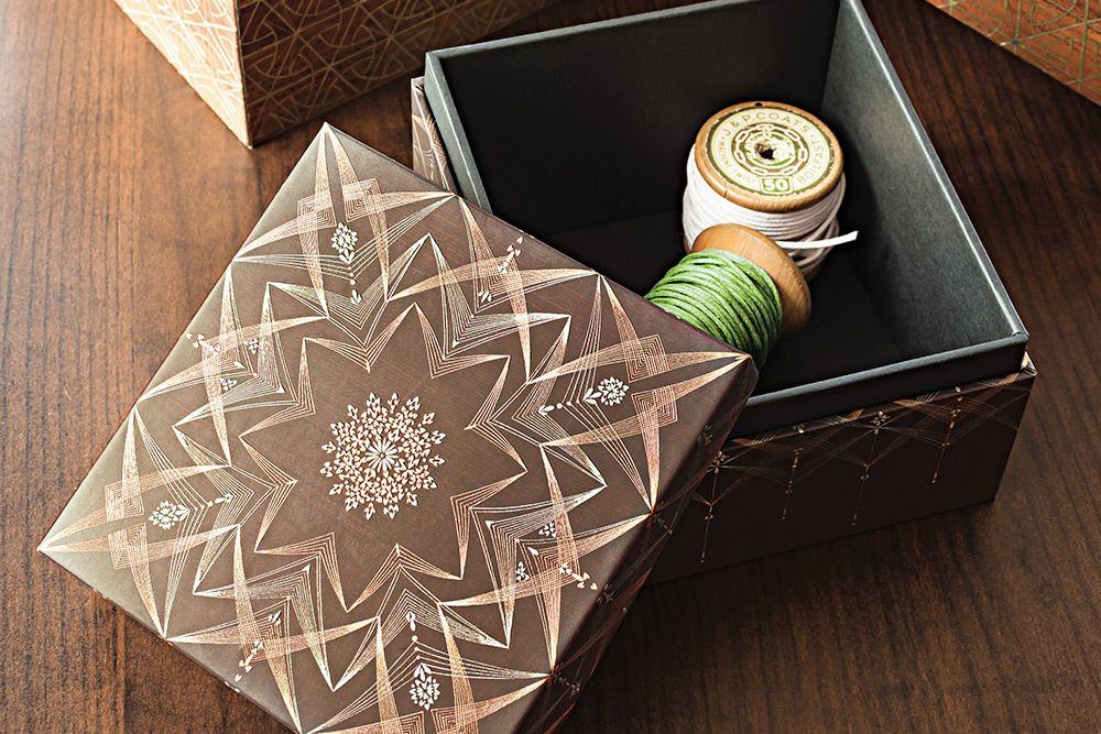 Paperblanks Bhava Square Ultra Memento Box – design detail
