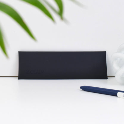 VENT RECLAIM Recycled Leather Pen & Pencil Pouch – Black