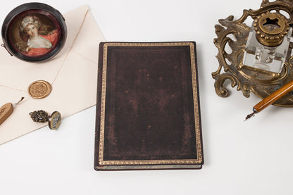 Paperblanks Black Moroccan Midi Hardback Journal with Elastic Band Closure – Lined, 144 Pages – design detail