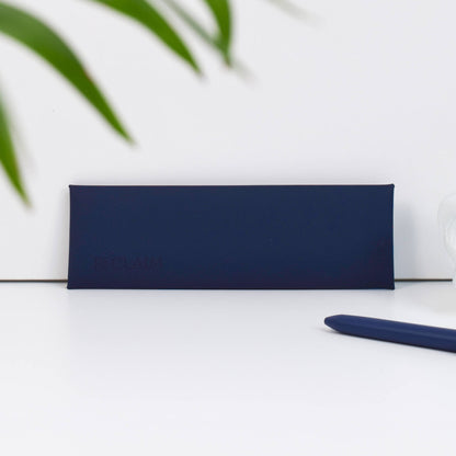 VENT RECLAIM Recycled Leather Pen & Pencil Pouch – Navy Blue