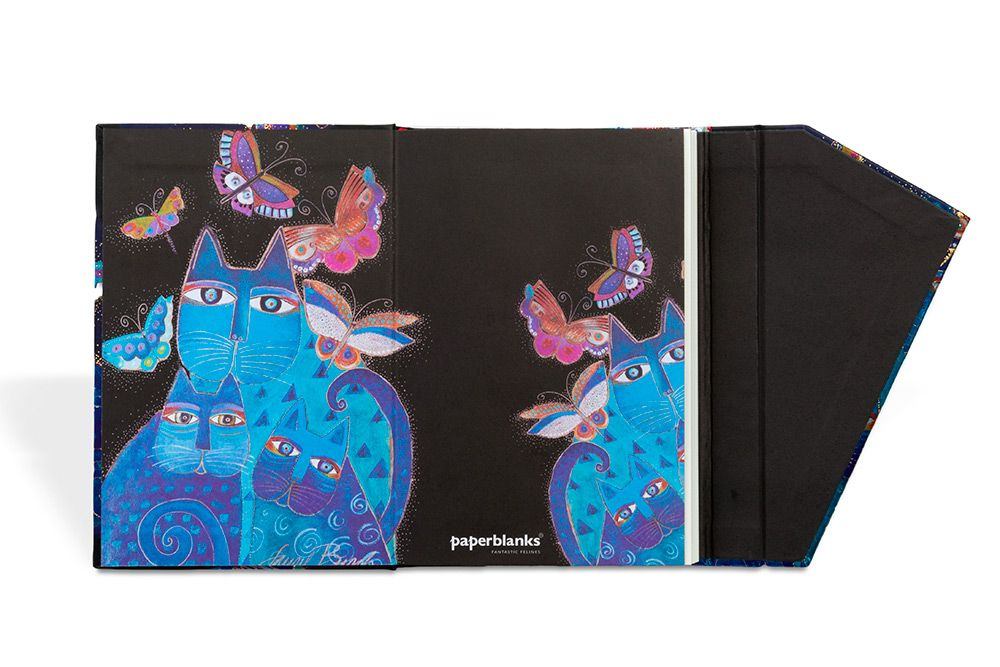 Paperblanks Blue Cats & Butterflies Midi Hardback Journal – Lined, 160 Pages – design detail