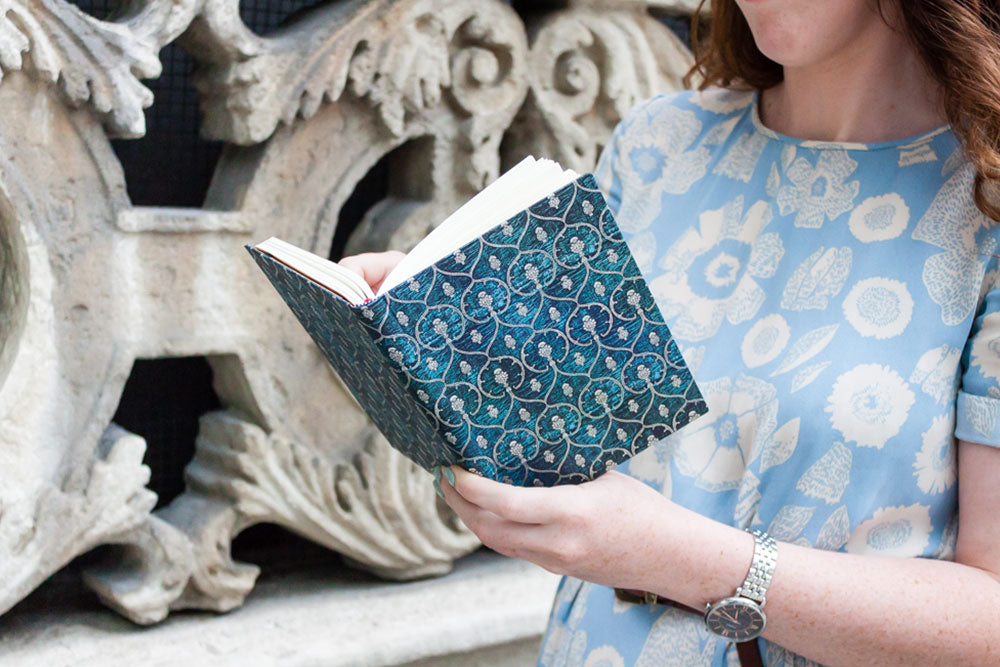 Paperblanks Blue Velvet Slim Hardback Journal – Lined, 176 Pages – design detail
