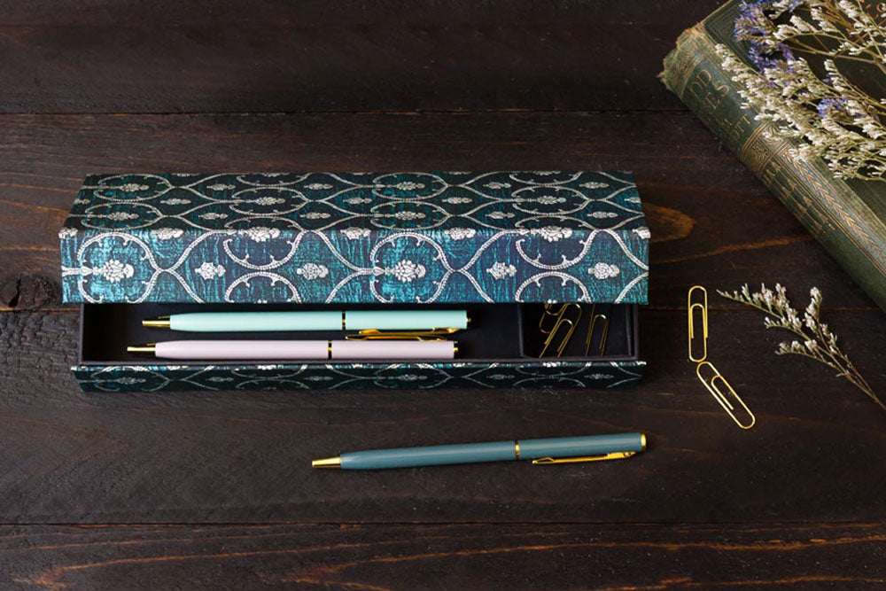 Paperblanks Blue Velvet Slim Hardback Journal – Lined, 176 Pages – design detail
