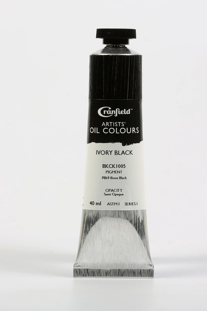 Cranfield Artists' Oil Colour 40ml – Ivory Black (Series 1)