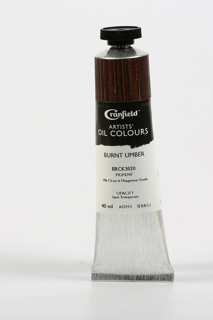 Cranfield Artists' Oil Colour 40ml – Burnt Umber (Series 1)