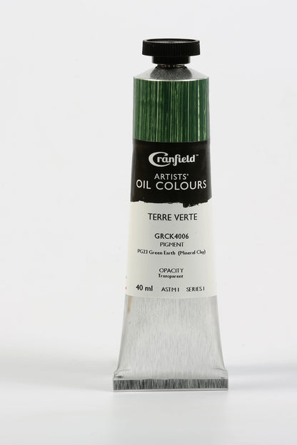Cranfield Artists' Oil Colour 40ml – Terre Verte (Series 1)