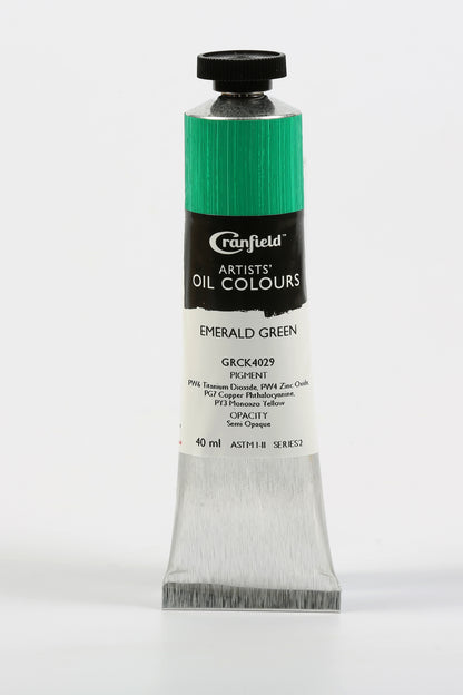 Cranfield Artists' Oil Colour 40ml – Emerald Green (Series 2)