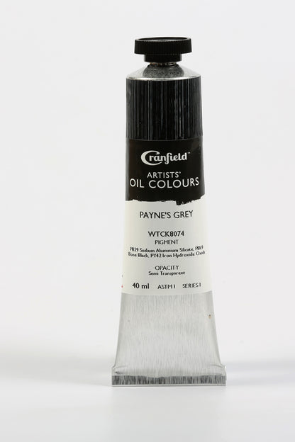 Cranfield Artists' Oil Colour 40ml – Payne's Grey (Series 1)