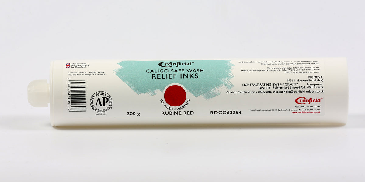 Cranfield Caligo Safe Wash Relief Ink 300g Cartridge – Rubine Red