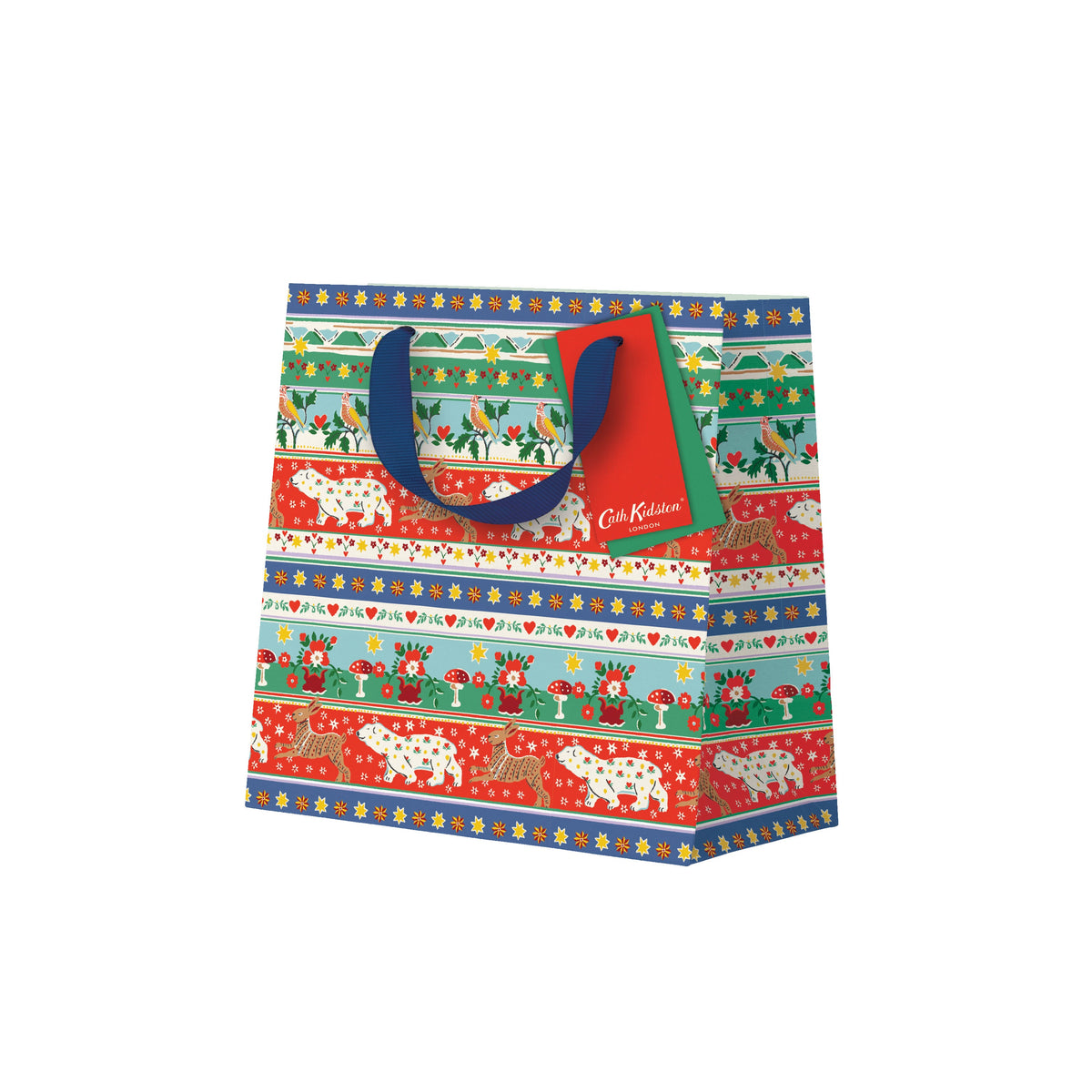 Festive Animal Stripe Small Gift Bag (13516)