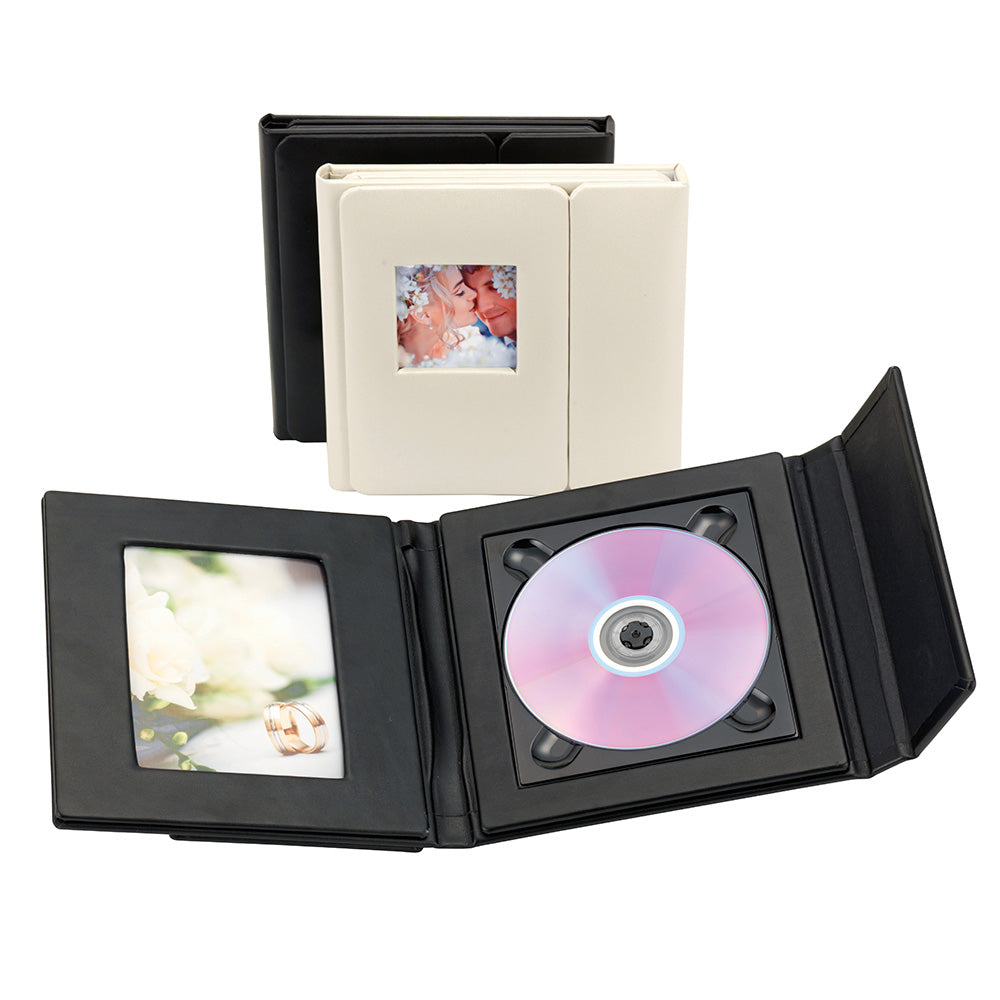 Kenro single CD folios in black and ivory