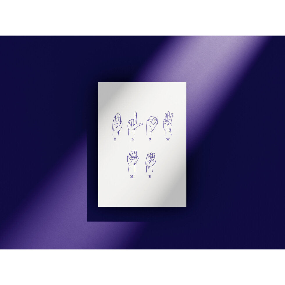 Two Finger Salute Blow Me Greetings Card by Heyyy