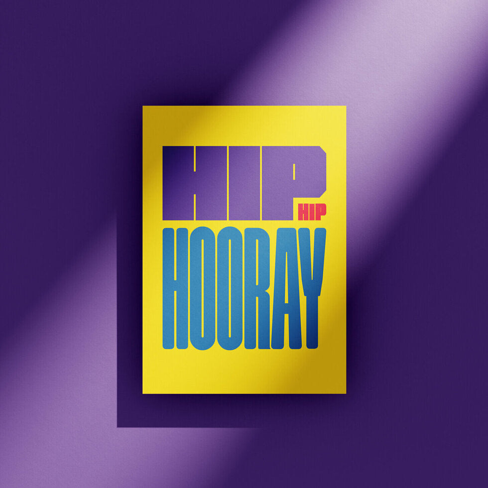 Caps Lock Hip Hip Hooray Greetings Card by Heyyy