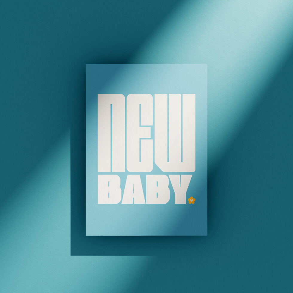 Caps Lock Baby Boy New Baby Greetings Card by Heyyy