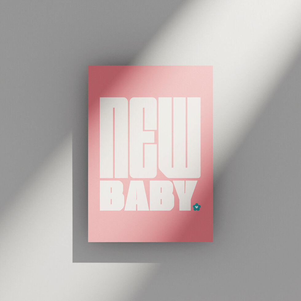 Caps Lock Baby Girl New Baby Greetings Card by Heyyy