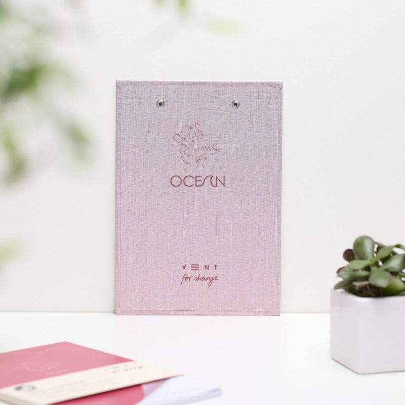 VENT OCEAN A5 Recycled Ocean Plastic Clipboard with Shopping Pad – Coral Pink